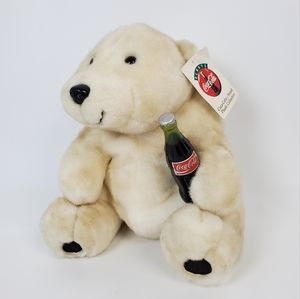 Vintage Coca Cola Stuffed White Polar Bear Collectible